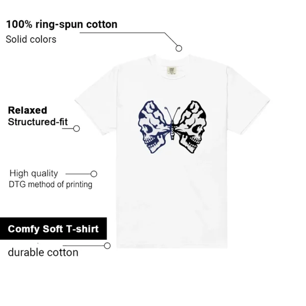 Butterfly Skulls Shirt for Air Jordan 1 Deep Royal Blue Fans Features