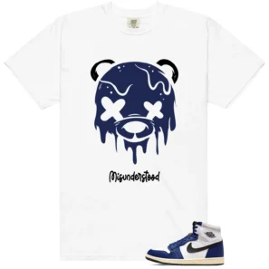 Air Jordan 1 Deep Royal Blue Matching Tee - Drippy Bear Graphic