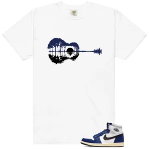 Guitar Shirt for Air Jordan 1 Deep Royal Blue Sneaker
