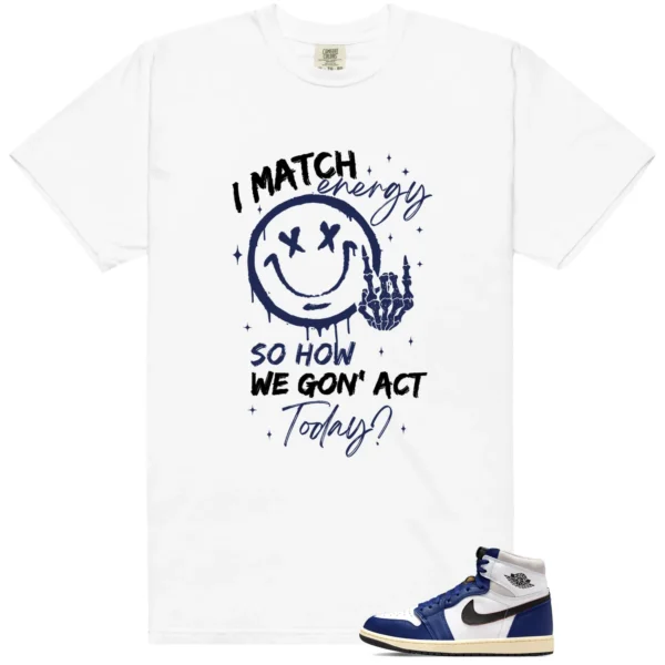 Air Jordan 1 Deep Royal Blue Matching Tee Shirt - Match Energy