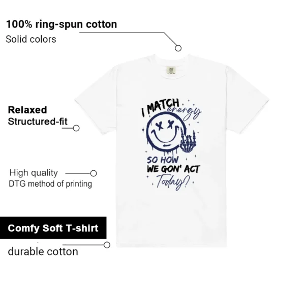 Air Jordan 1 Deep Royal Blue Matching Tee Shirt - Match Energy Features