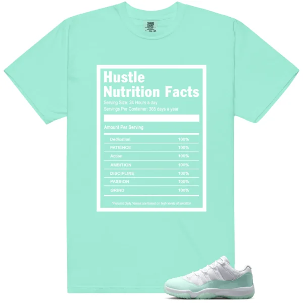 Hustle Facts: Motivational Graphic for Air Jordan 11 Low Igloo - Air Jordan 11 Low Igloo Matching T-Shirt