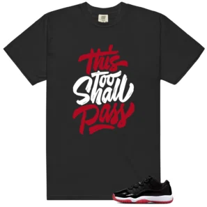 Air Jordan 11 Retro Low Bred 2025 Sneaker Tee This Too Shall Pass