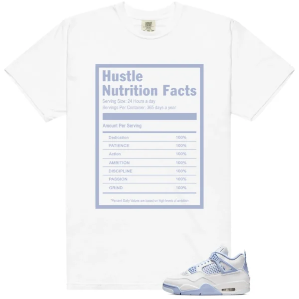Hustle Facts: Motivational Graphic for Air Jordan 4 Forget Me Not