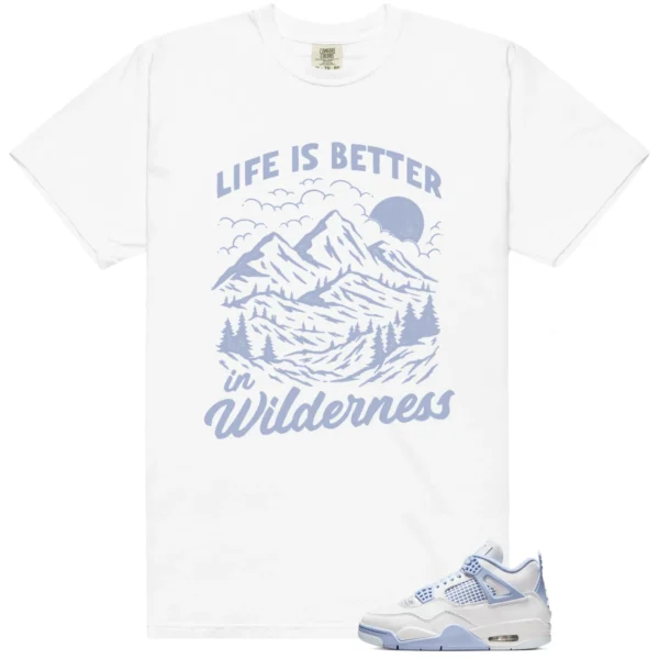 Wilderness Tee - Perfect with Air Jordan 4 Forget Me Not