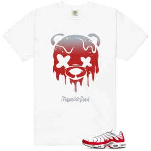 Air Max Plus University Red Matching Tee - Drippy Bear Graphic