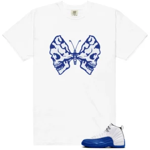 Butterfly Skulls Shirt for Blueberry 12s Game Royal Fans - Blueberry 12s Game Royal Matching T-Shirt