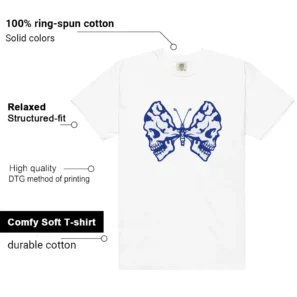 Butterfly Skulls Shirt for Blueberry 12s Game Royal Fans - Additional View - Blueberry 12s Game Royal Matching Tee