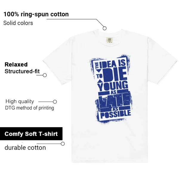 Die Young MatchShirt to Style Blueberry 12s Game Royal - Additional View - Blueberry 12s Game Royal Matching Tee