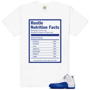 Hustle Facts: Motivational Graphic for Blueberry 12s Game Royal - Blueberry 12s Game Royal Matching T-Shirt