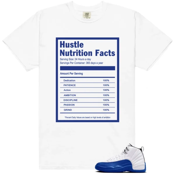 Hustle Facts: Motivational Graphic for Blueberry 12s Game Royal - Blueberry 12s Game Royal Matching T-Shirt