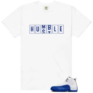 Blueberry 12s Game Royal - Hustle Humble T-Shirt - Blueberry 12s Game Royal Matching T-Shirt