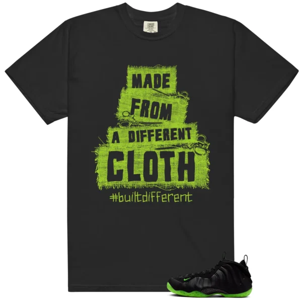Built Different Tee for Foamposite Volt Black Air One - Foamposite Volt Black Air One Matching T-Shirt