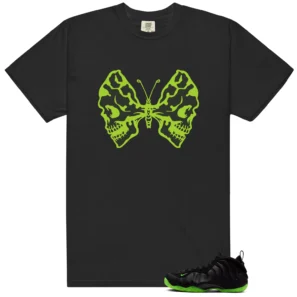 Butterfly Skulls Shirt for Foamposite Volt Black Air One Fans - Foamposite Volt Black Air One Matching T-Shirt