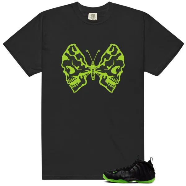 Butterfly Skulls Shirt for Foamposite Volt Black Air One Fans - Foamposite Volt Black Air One Matching T-Shirt