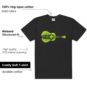 Guitar Shirt for Foamposite Volt Black Air One Sneaker - Additional View - Foamposite Volt Black Air One Matching Tee