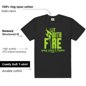 Tee to Match Foamposite Volt Black Air One - Lit With Fire Graphic - Additional View - Foamposite Volt Black Air One Matching Tee