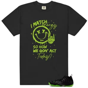 Foamposite Volt Black Air One Matching Tee Shirt - Match Energy - Foamposite Volt Black Air One Matching T-Shirt