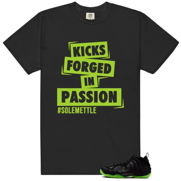 Passion Kicks Tee - Perfect Match for Foamposite Volt Black Air One - Foamposite Volt Black Air One Matching T-Shirt