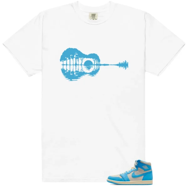 Guitar Shirt for Jordan 1 UNC Reimagined Sneaker