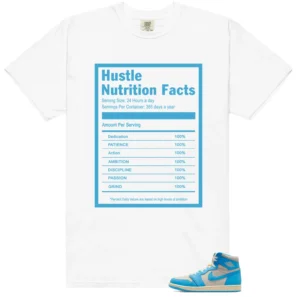 Hustle Facts: Motivational Graphic for Jordan 1 UNC Reimagined