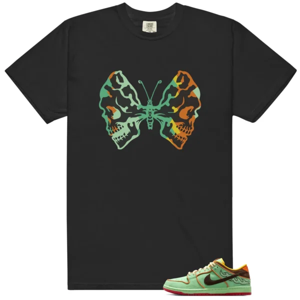 Butterfly Skulls Shirt for Nike SB Dunk Low Tourmaline Fans