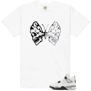 Butterfly Skulls Shirt for White Cement 4s Fans
