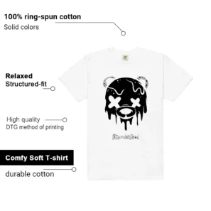 White Cement 4s Matching Tee - Drippy Bear Graphic Features