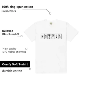 White Cement 4s - Hustle Humble T-Shirt Features