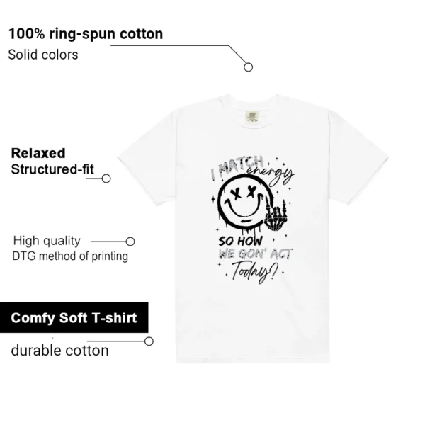 White Cement 4s Matching Tee Shirt - Match Energy Features