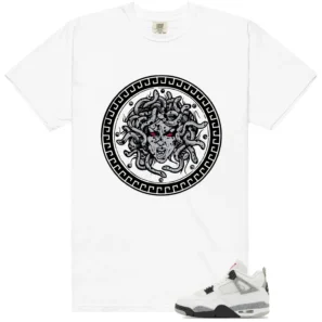 Medusa Tee for White Cement 4s Kicks