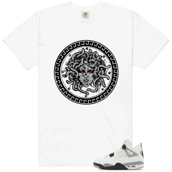 Medusa Tee for White Cement 4s Kicks