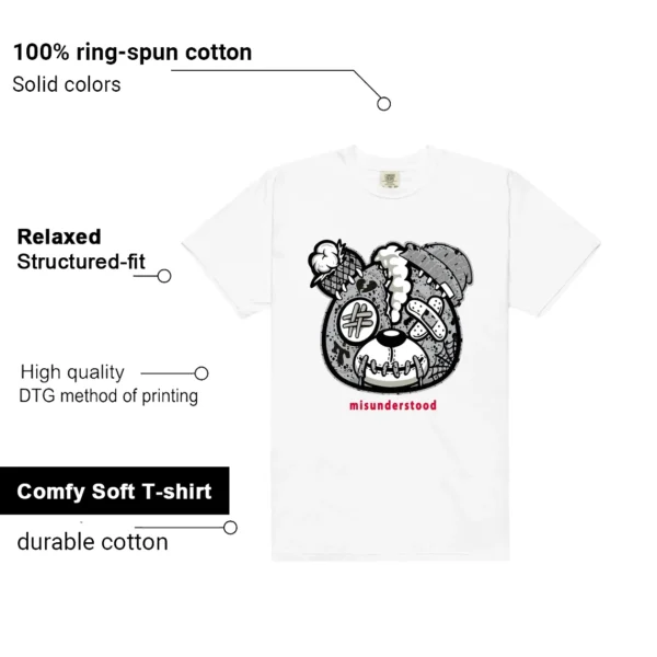 White Cement 4s Sneaker Matching Tee - Teddy Bear Features