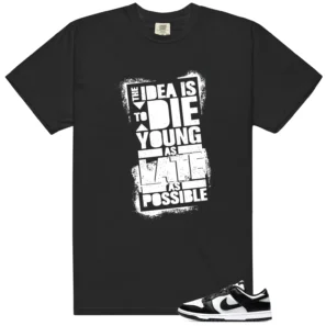 Die Young Shirt Perfect for Panda Dunks | Motivational Streetwear - Panda Dunks Matching T-Shirt