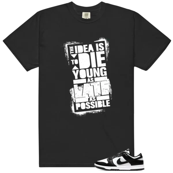 Die Young Shirt Perfect for Panda Dunks | Motivational Streetwear - Panda Dunks Matching T-Shirt