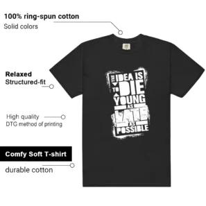 Die Young Shirt Perfect for Panda Dunks | Motivational Streetwear - Additional View - Panda Dunks Matching Tee