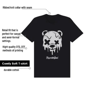 ASICS Gel-1130 Black Pure Silver Drippy Bear Tee | Cute Streetwear Graphics features