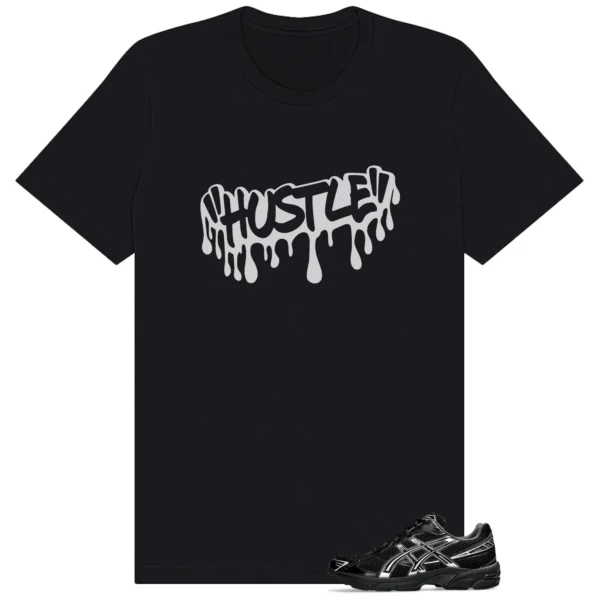 ASICS Gel-1130 Black Pure Silver Hustle Drip Tee | Grind Mode Streetwear