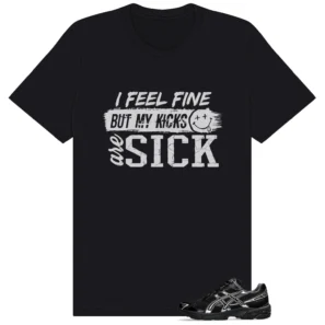 ASICS Gel-1130 Black Pure Silver Match: Sick Kicks Shirt