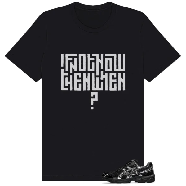 ASICS Gel-1130 Black Pure Silver Style T-shirt Motivational Graphic