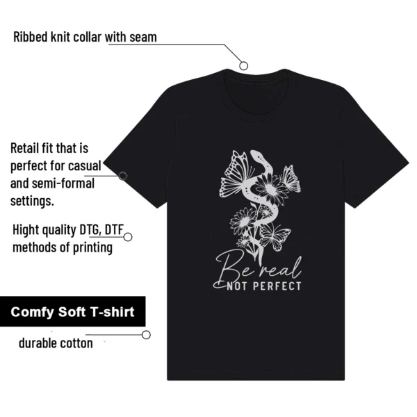Be Real Tee to Match ASICS Gel-1130 Black Pure Silver features