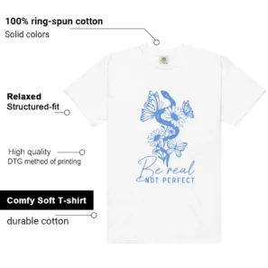 Be Real Tee to Match Polar Blue Dunk features
