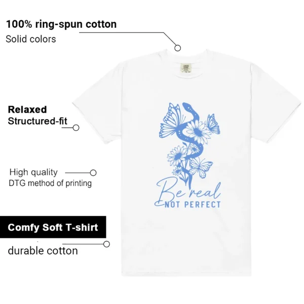 Be Real Tee to Match Polar Blue Dunk features