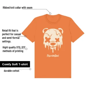Bright Ceramic and Sail Drippy Bear Graphic Shirt features