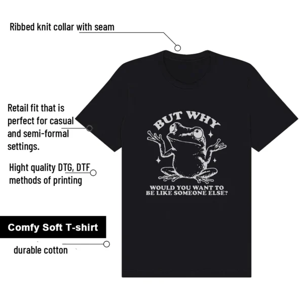 But Why Frog Shirt to Match ASICS Gel-1130 Black Pure Silver | Viral Meme Tee features