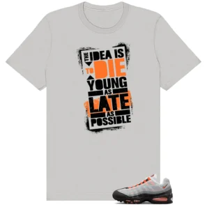 Die Young Shirt Perfect for Air Max 95 OG Bright Mandarin | Motivational Streetwear