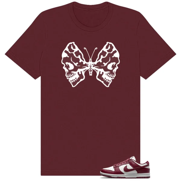 Dunk Low Bordeaux Butterfly Skulls Shirt