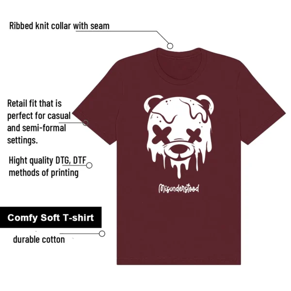 Dunk Low Bordeaux Drippy Bear Shirt features