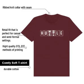Dunk Low Bordeaux Hustle Humble Shirt features