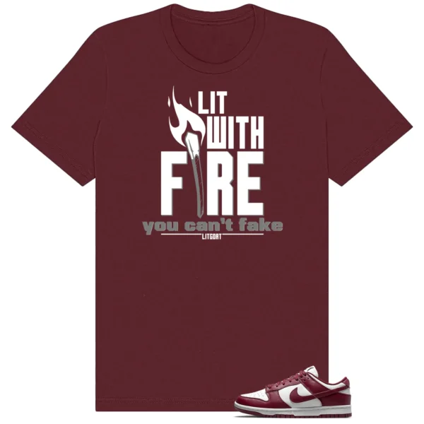 Dunk Low Bordeaux LIT WITH FIRE Shirt